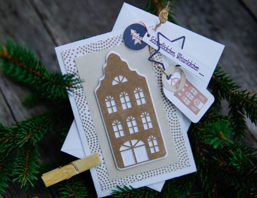 Haus Weihnachten Karte